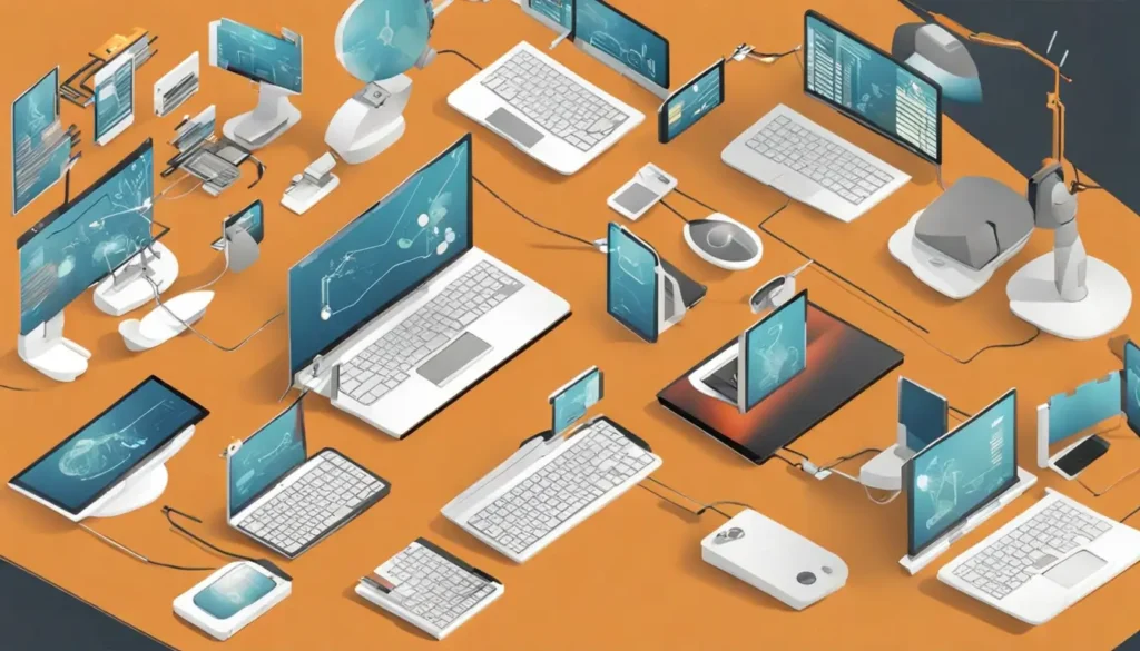 Imagem de um escritório moderno com tecnologia avançada e profissionais discutindo, representando a expansão de áreas com inteligência artificial.